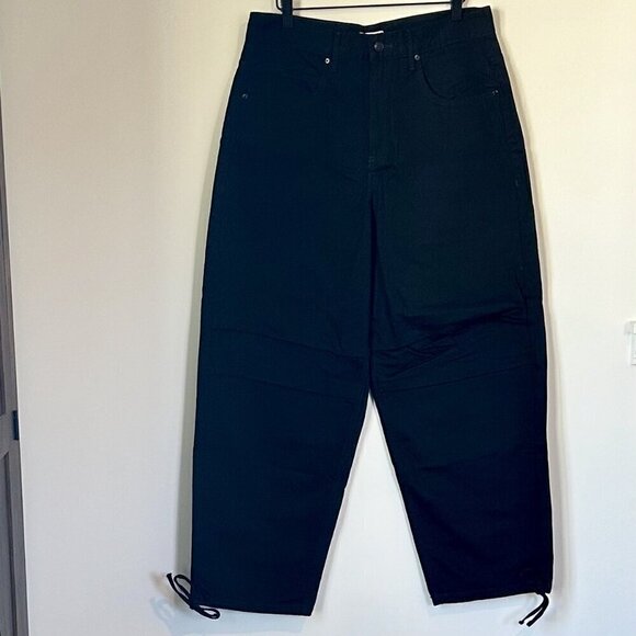 NWT Good American Cotton Uniform Relaxed Drawstring High Rise Denim 6/28 - Picture 2 of 8